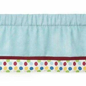 Kids Line Window Valance Animal Parade Nursery Blue Polka Dot Red
